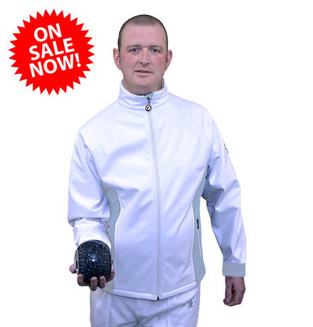Gents Soft Shell Sports Jacket - White/Grey