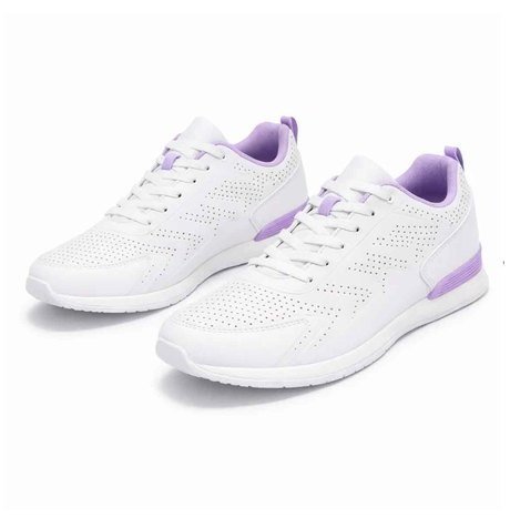 Ladies Dek "FLUKE" White/Lilac lace up Trainer