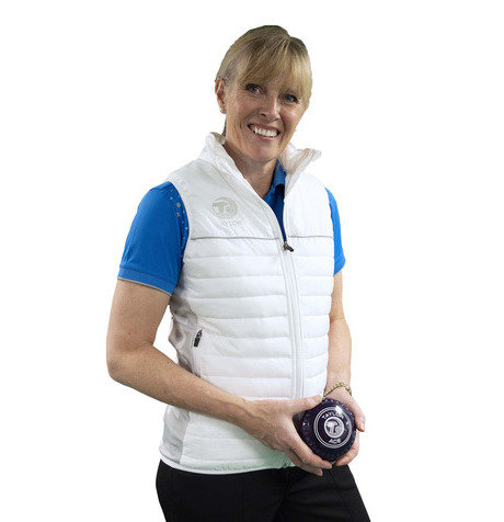 LADIES PUFFA BODYWARMER - WHITE/GREY