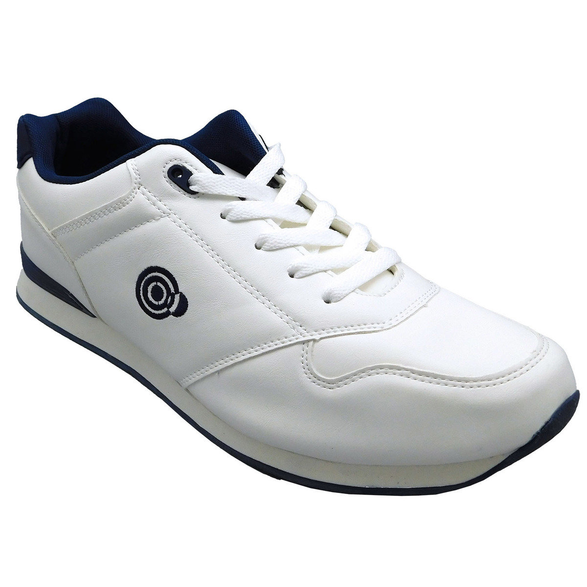 Gents Dek "ANCHOR" White/Navy lace up Trainer