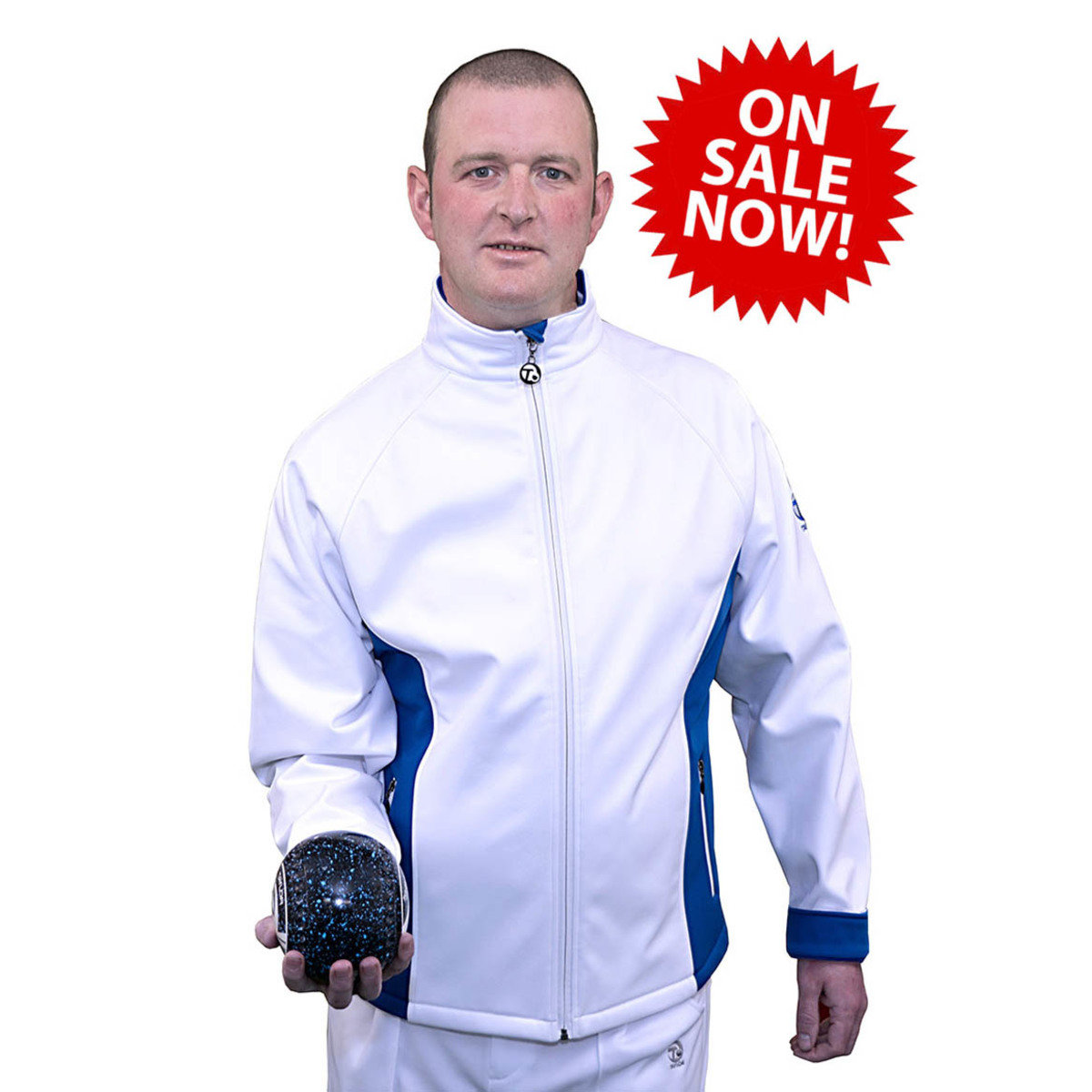 Gents Soft Shell Sports Jacket White/DBlue Taylor Taylor Bowls Taylor